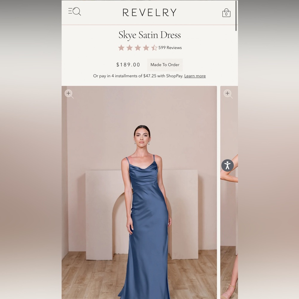 REVELRY Skye Satin Dress - Romantic Blue